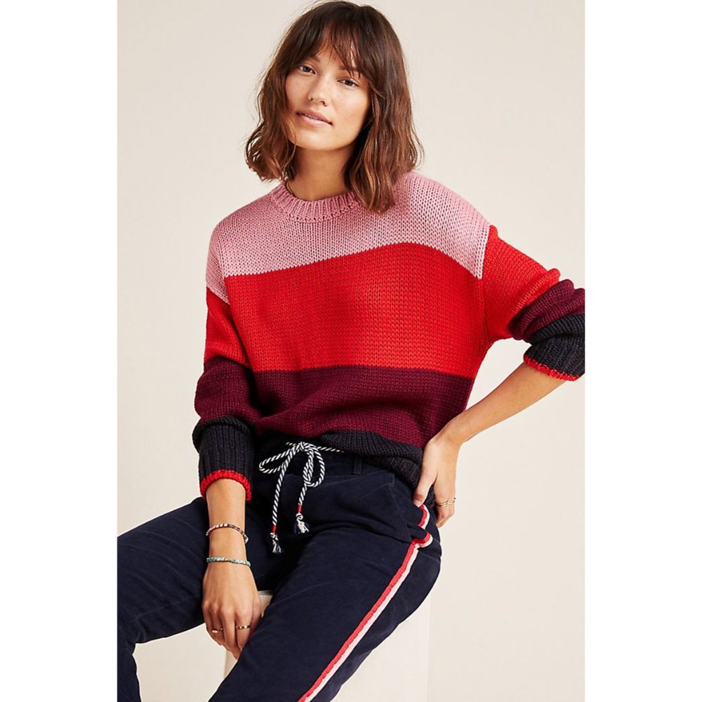 Sundry Multi Stripe oversized knit Sweater